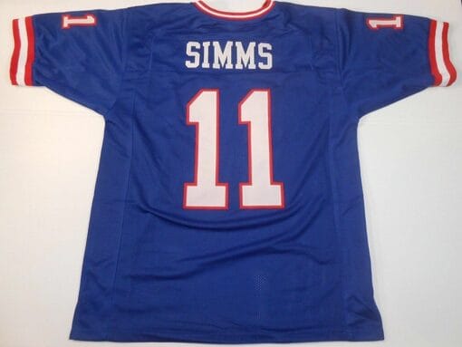 UNSIGNED CUSTOM Sewn Stitched Phil Simms Blue Jersey