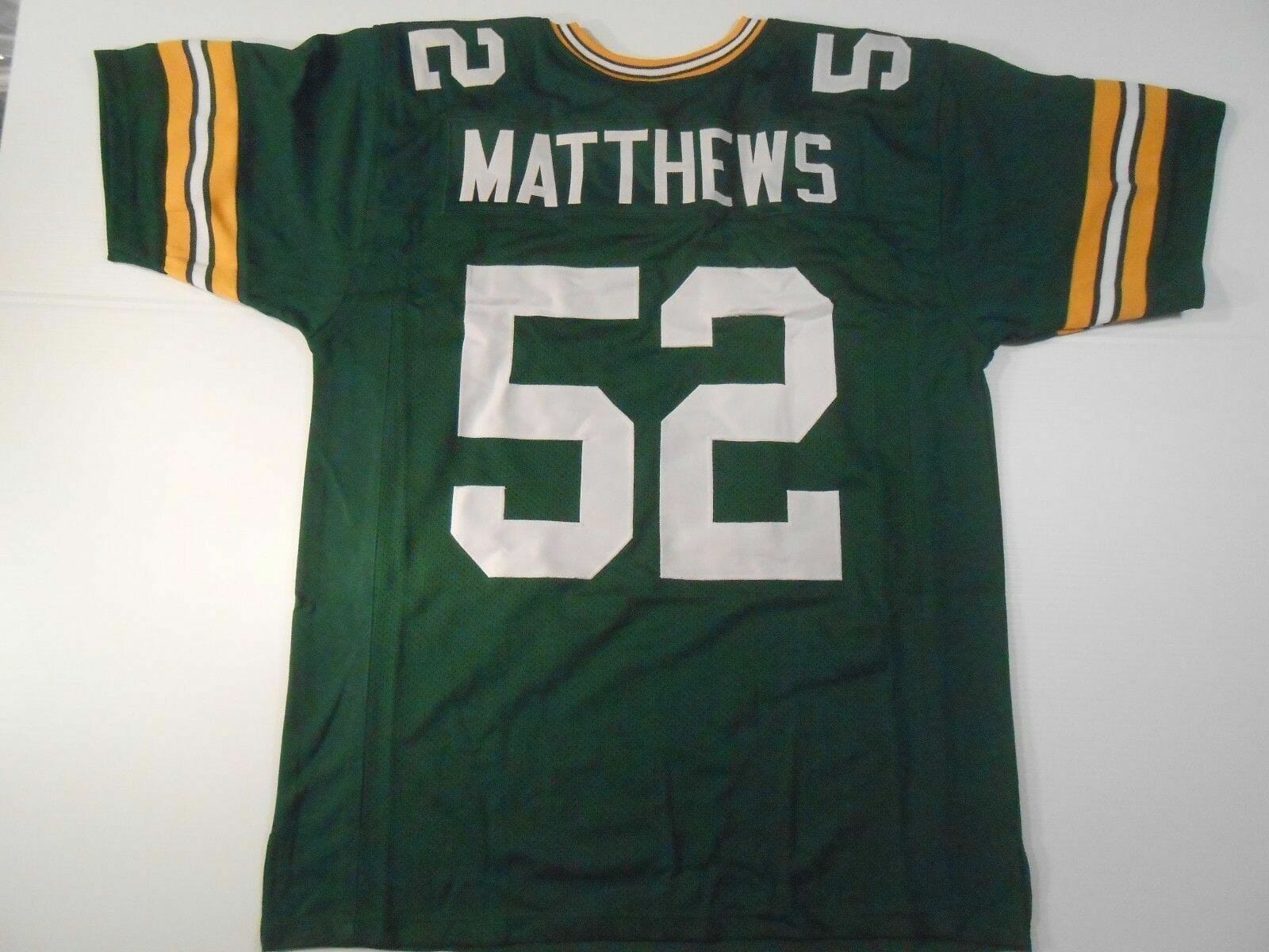 UNSIGNED CUSTOM Sewn Stitched Clay Matthews Green Jersey