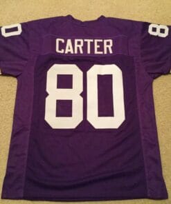 UNSIGNED CUSTOM Sewn Stitched Cris Carter Purple Jersey