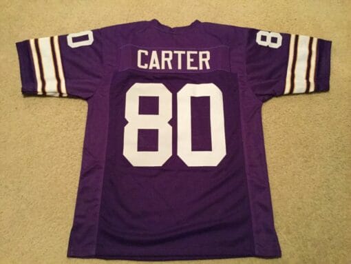 UNSIGNED CUSTOM Sewn Stitched Cris Carter Purple Jersey