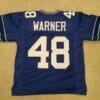 UNSIGNED CUSTOM Sewn Stitched Curt Warner ERROR Blue Jersey