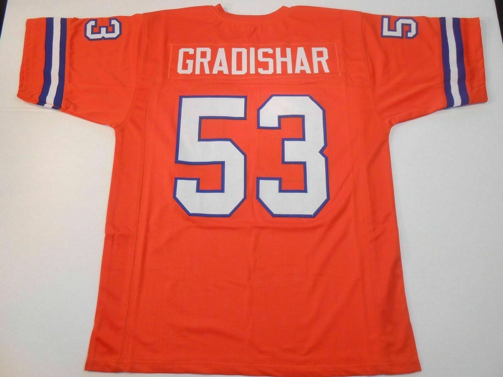 UNSIGNED CUSTOM Sewn Stitched Randy Gradishar Orange Jersey