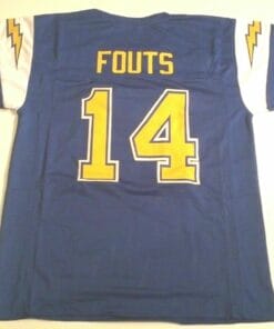 UNSIGNED CUSTOM Sewn Stitched Dan Fouts Blue Jersey