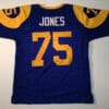 UNSIGNED CUSTOM Sewn Stitched Deacon Jones Blue Jersey