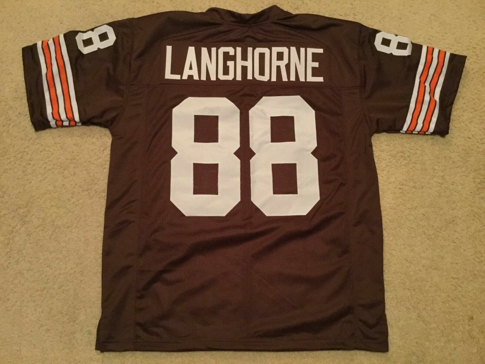 UNSIGNED CUSTOM Sewn Stitched Reggie Langhorne Brown Jersey