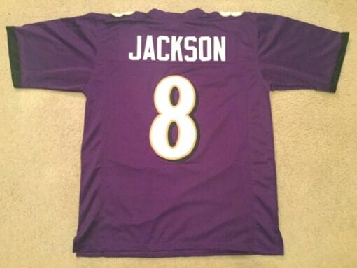 Lamar Jackson UNSIGNED CUSTOM Sewn Stitched Jersey