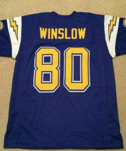 UNSIGNED CUSTOM Sewn Stitched Kellen Winslow Blue Jersey
