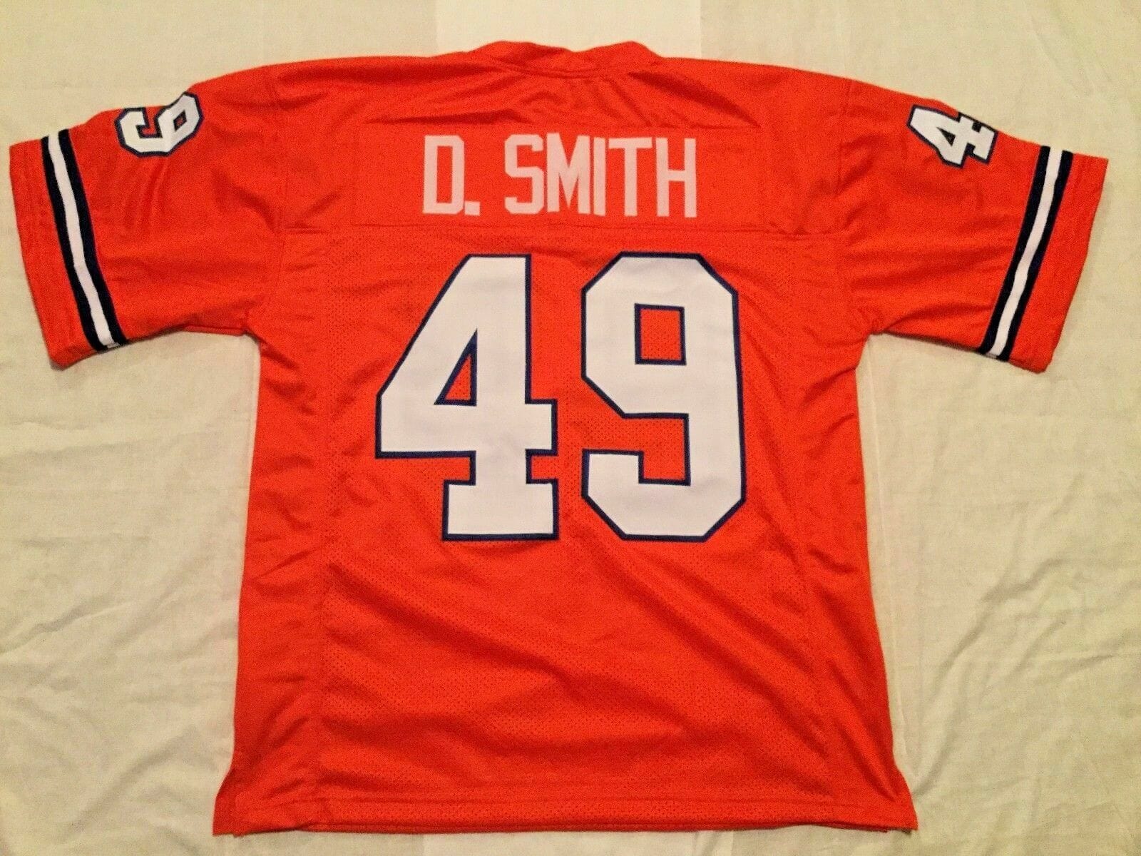 UNSIGNED CUSTOM Sewn Stitched Dennis Smith Orange Jersey