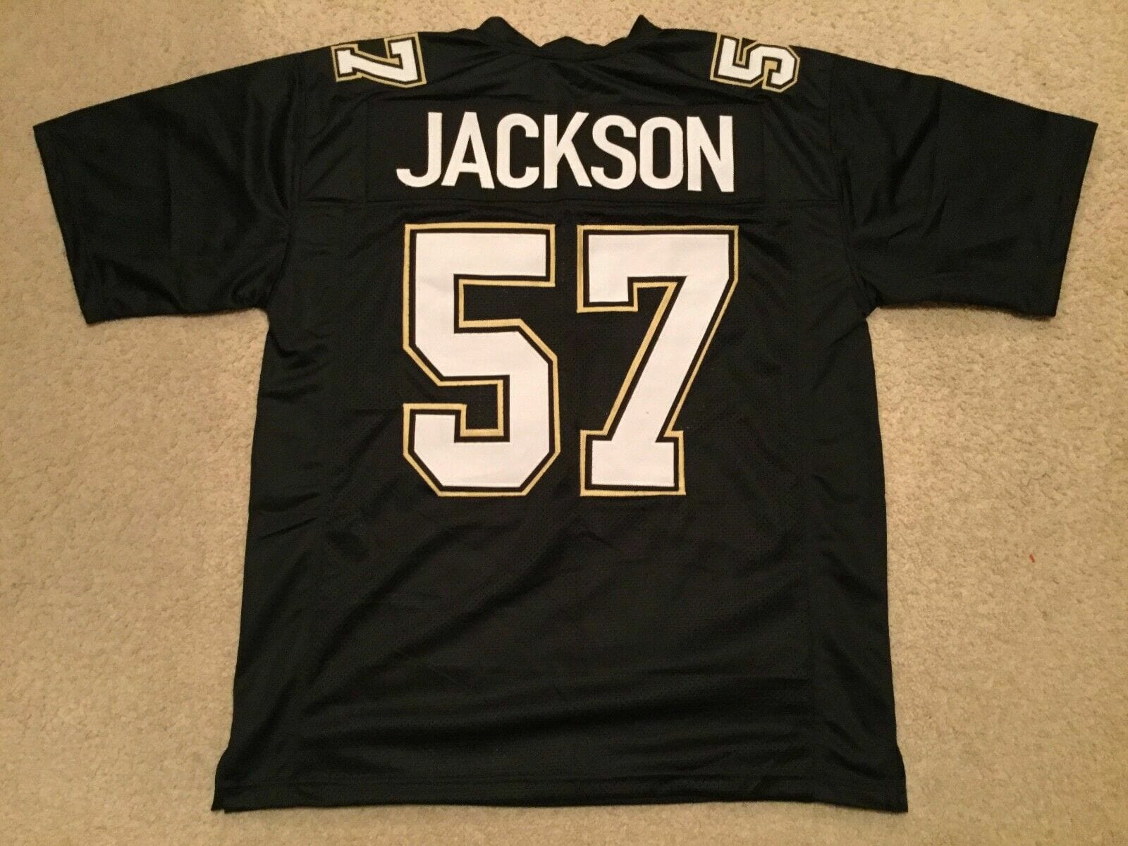 UNSIGNED CUSTOM Sewn Stitched Rickey Jackson Black Jersey