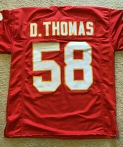 UNSIGNED CUSTOM Sewn Stitched Derrick Thomas Red Jersey