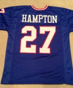 UNSIGNED CUSTOM Sewn Stitched Rodney Hampton Blue Jersey