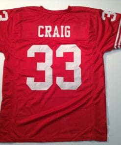 UNSIGNED CUSTOM Sewn Stitched Roger Craig Red Jersey