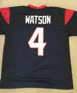 UNSIGNED CUSTOM Sewn Stitched Deshaun Watson Blue Jersey