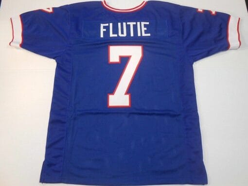 UNSIGNED CUSTOM Sewn Stitched Doug Flutie Blue Jersey