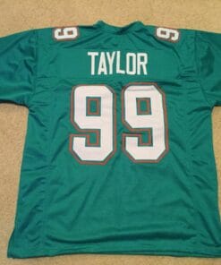 UNSIGNED CUSTOM Sewn Stitched Jason Taylor Teal 2 Jersey