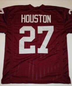 UNSIGNED CUSTOM Sewn Stitched Ken Houston Burgundy Jersey