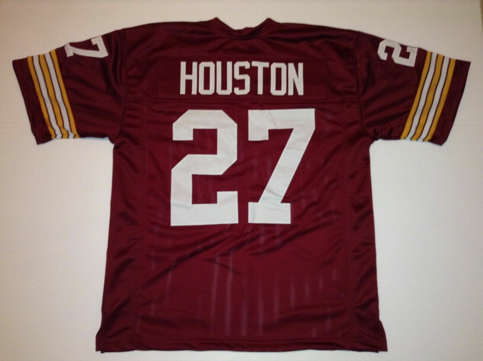 UNSIGNED CUSTOM Sewn Stitched Ken Houston Burgundy Jersey