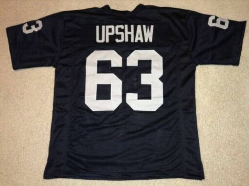 UNSIGNED CUSTOM Sewn Stitched Gene Upshaw Black Jersey