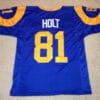 UNSIGNED CUSTOM Sewn Stitched Torry Holt Blue Jersey