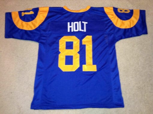 UNSIGNED CUSTOM Sewn Stitched Torry Holt Blue Jersey