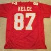 UNSIGNED CUSTOM Sewn Stitched Travis Kelce Red Jersey