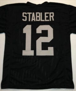 UNSIGNED CUSTOM Sewn Stitched Ken Stabler Black Jersey