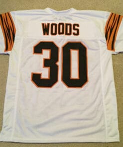 UNSIGNED CUSTOM Sewn Stitched Ickey Woods White Jersey