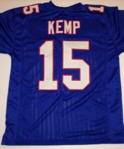 UNSIGNED CUSTOM Sewn Stitched Jack Kemp Blue Jersey