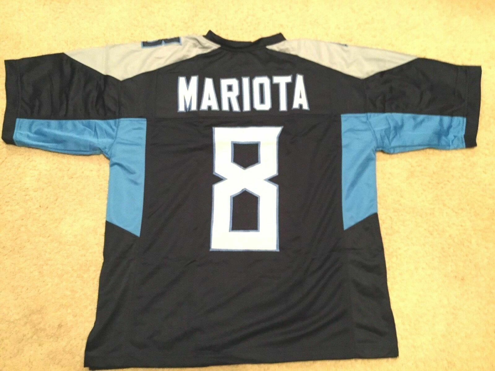 UNSIGNED CUSTOM Sewn Stitched Marcus Mariota Blue Jersey