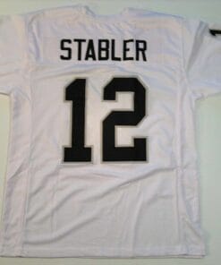 UNSIGNED CUSTOM Sewn Stitched Ken Stabler White Jersey