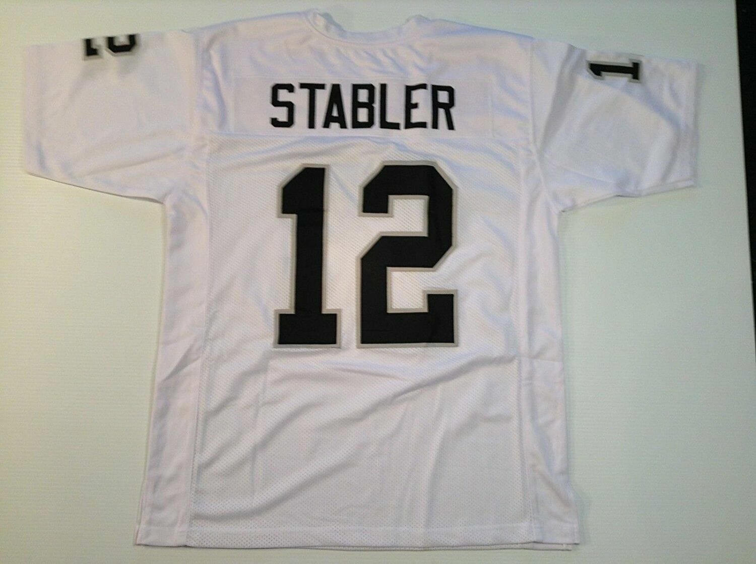 UNSIGNED CUSTOM Sewn Stitched Ken Stabler White Jersey
