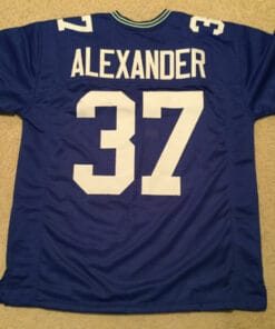 UNSIGNED CUSTOM Sewn Stitched Shaun Alexander Blue Jersey