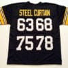 UNSIGNED CUSTOM Sewn Stitched Steel Curtain Black Jersey