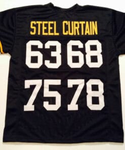 UNSIGNED CUSTOM Sewn Stitched Steel Curtain Black Jersey