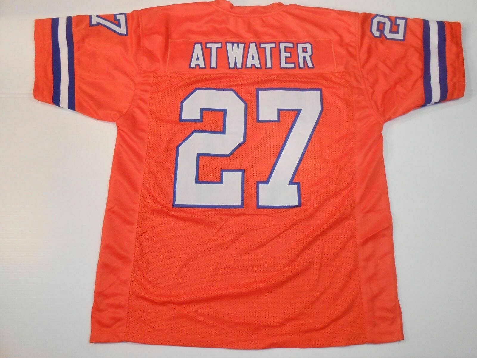 UNSIGNED CUSTOM Sewn Stitched Steve Atwater Orange Jersey