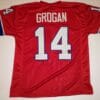 UNSIGNED CUSTOM Sewn Stitched Steve Grogan Red Jersey