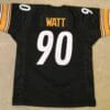 UNSIGNED CUSTOM Sewn Stitched T.J. Watt Black Jersey