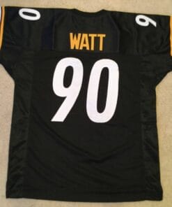 UNSIGNED CUSTOM Sewn Stitched T.J. Watt Black Jersey