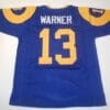 UNSIGNED CUSTOM Sewn Stitched Kurt Warner Blue Jersey