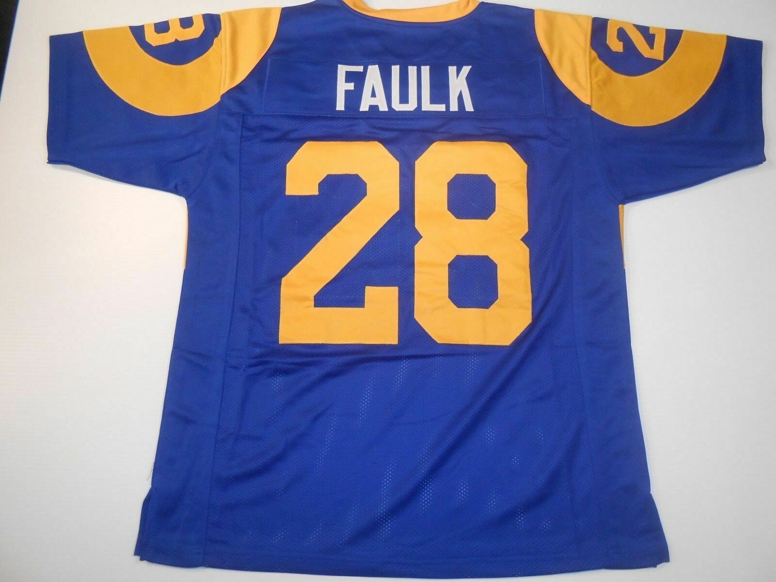 UNSIGNED CUSTOM Sewn Stitched Marshall Faulk Blue Jersey