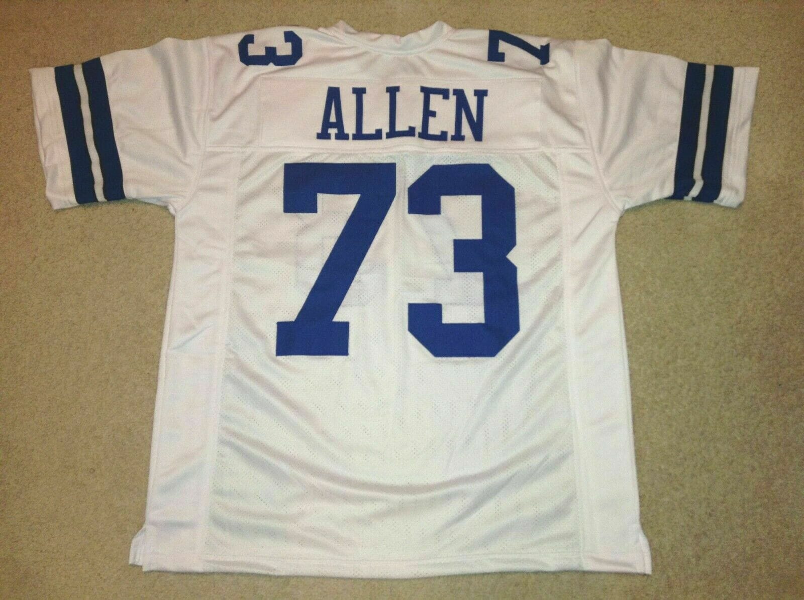 UNSIGNED CUSTOM Sewn Stitched Larry Allen White Jersey