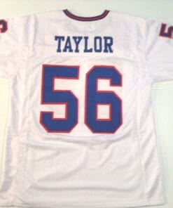 UNSIGNED CUSTOM Sewn Stitched Lawrence Taylor White Jersey