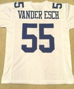 UNSIGNED CUSTOM Sewn Stitched Leighton Vander Esch White Jersey