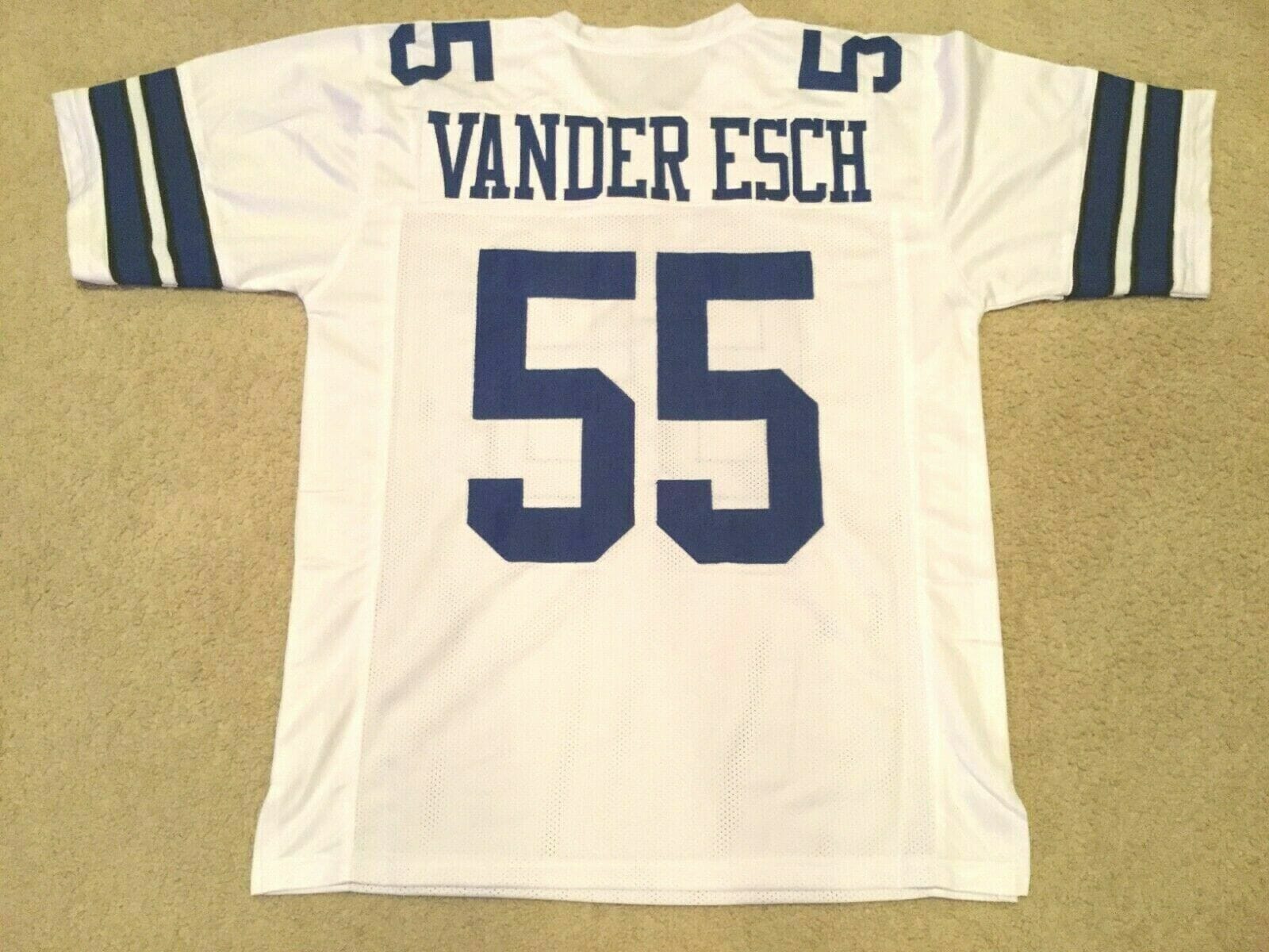 UNSIGNED CUSTOM Sewn Stitched Leighton Vander Esch White Jersey