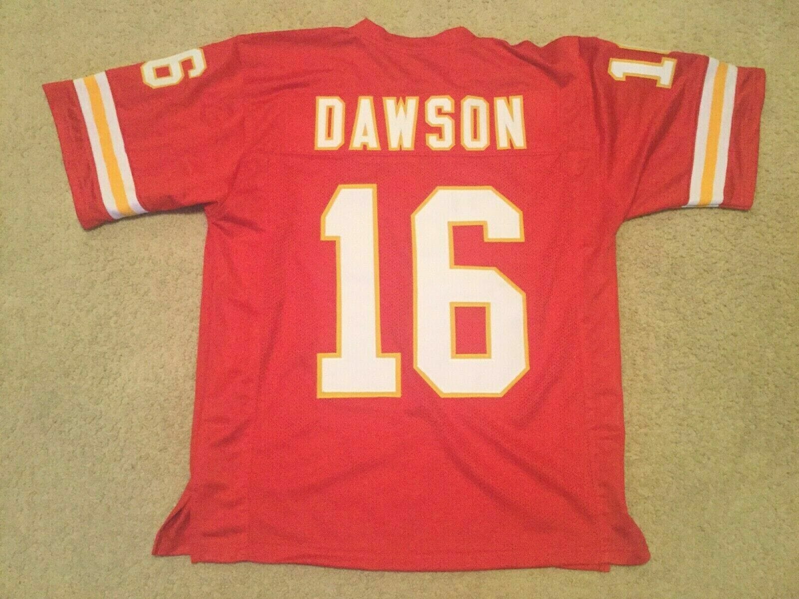 UNSIGNED CUSTOM Sewn Stitched Len Dawson Red Jersey