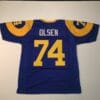 UNSIGNED CUSTOM Sewn Stitched Merlin Olsen Blue Jersey