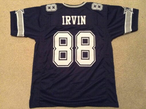UNSIGNED CUSTOM Sewn Stitched Michael Irvin Blue Jersey