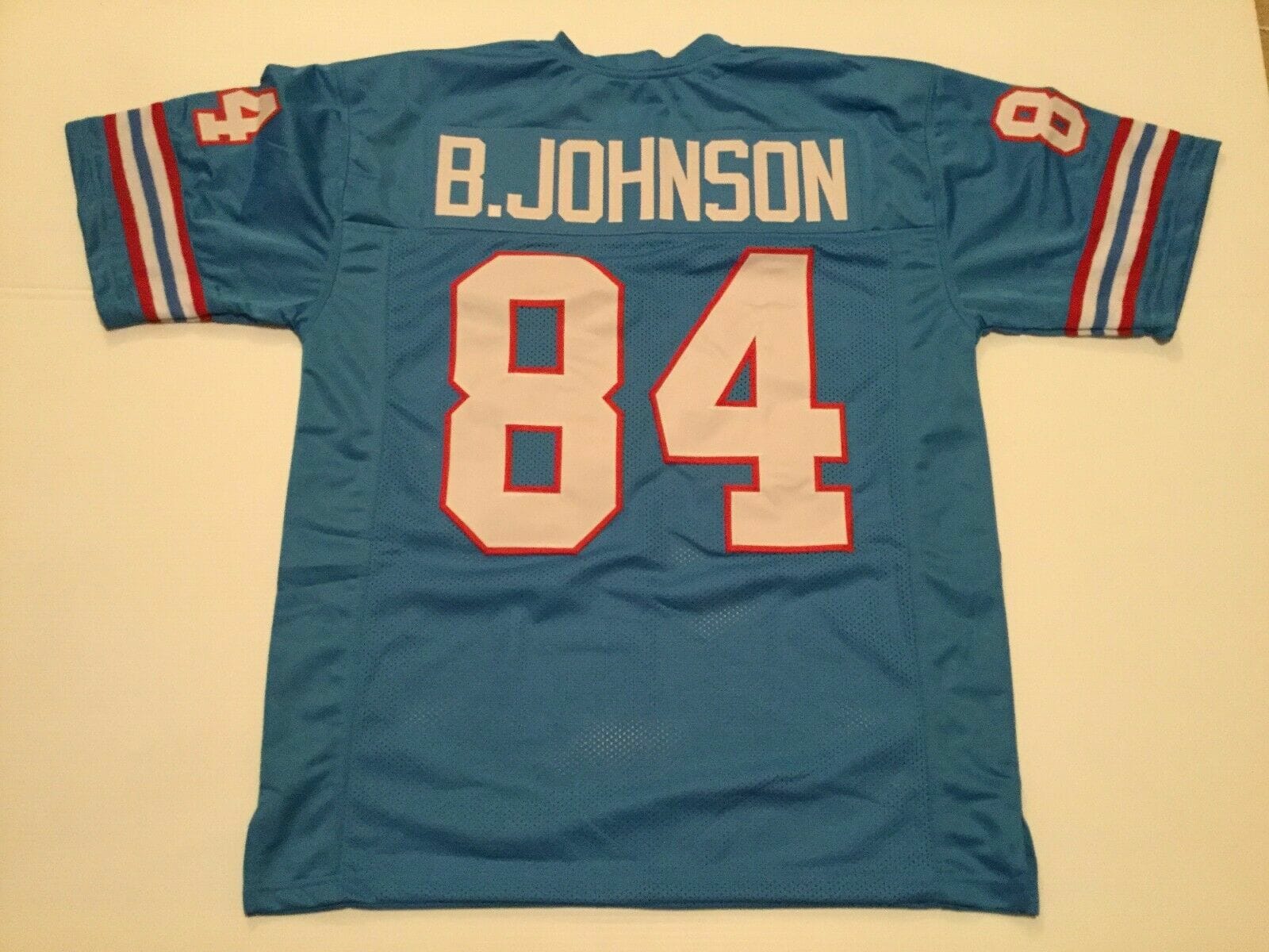 UNSIGNED CUSTOM Sewn Stitched Billy Johnson Blue Jersey