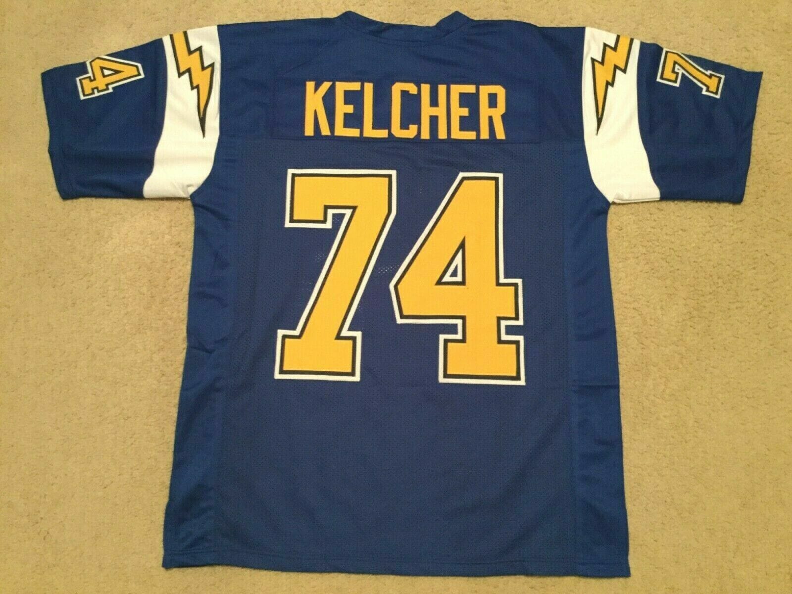 UNSIGNED CUSTOM Sewn Stitched Louie Kelcher Blue Jersey
