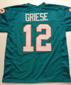 UNSIGNED CUSTOM Sewn Stitched Bob Griese Teal Jersey